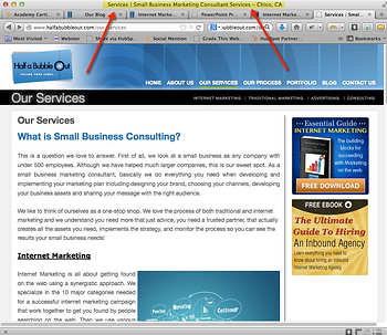 Keyword in website page title