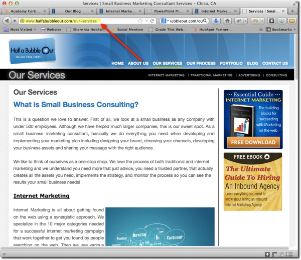 Keyword in URL image