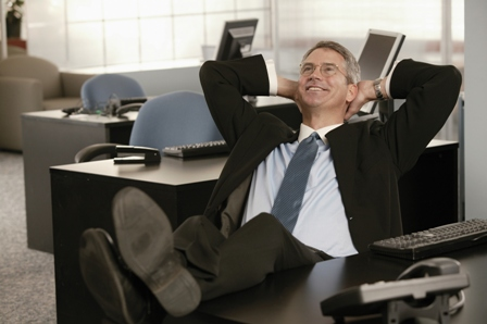 businessman reclining