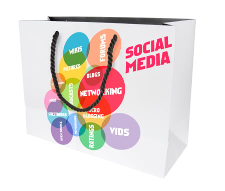 Shopping bag and social media