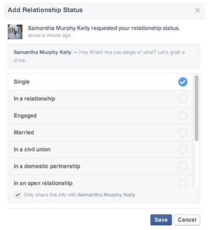 Facebook's ask button