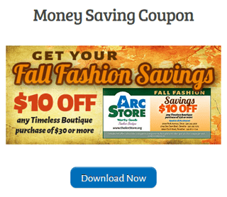 fall coupon found on the Arc Srores website