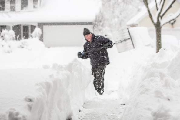 Person shoveling snow