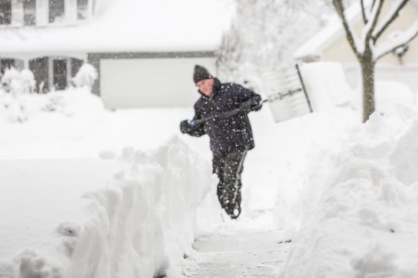 Man shoveling snow