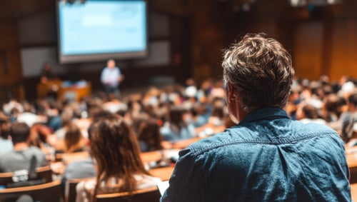 crowded college seminar