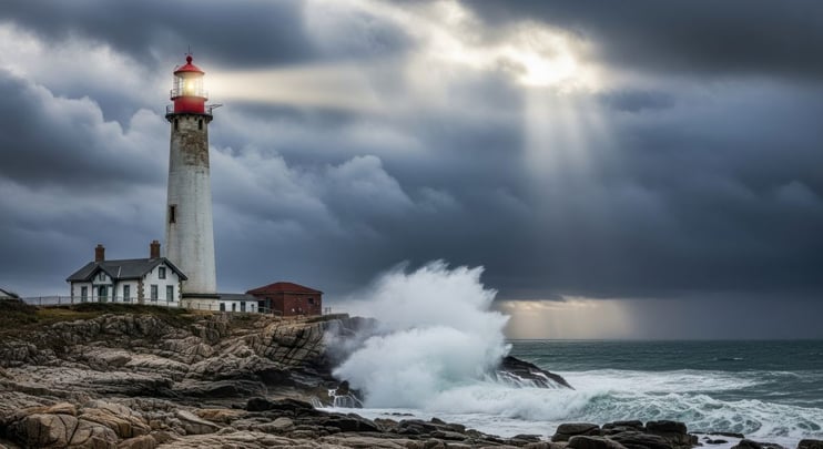 lighthouse in a storm